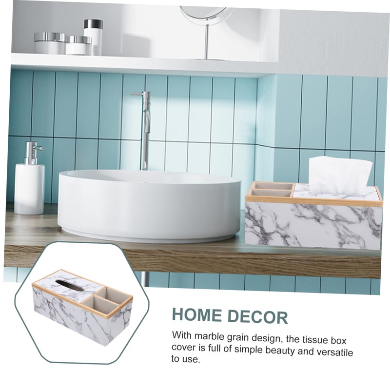 Gatuida Creative Marble Tissue Box Cover Practical Holder for Home