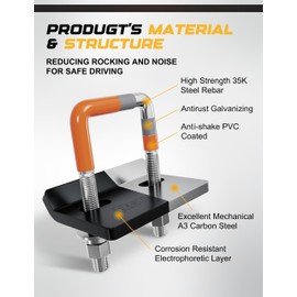 RETRUE Anti Rattle Hitch Tightener 1.25"-2", Rubber Coated Hitch Stabilizer for Trailer Accessories, Anti Rattle Clamp Reduce Movement on Ball Mount Tray Cargo Carrier Bike Rack, Orange & Black