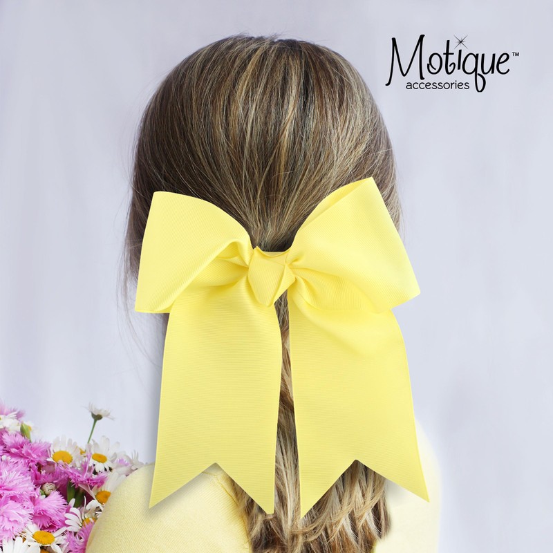 Jumbo Bow Pony with Tails (Pale Yellow)