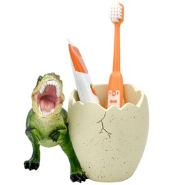 FlidRunest Dinosaur Kids Toothbrush Holders for Bathrooms - Cute Dino Tooth Brush Holder - Easy to Clean Toothbrush and Toothpaste Holder - Toothbrush Holder Toothbrush Organizer-Green