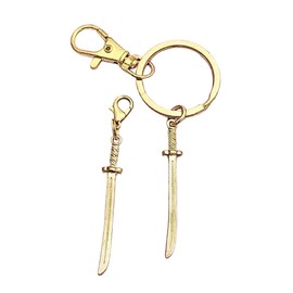 Gold Sword Zipper Pull, Sword Keychain Keyring, Highlander, Fantasy Jewelry (1. Sword Keychain And Zipper Pull)