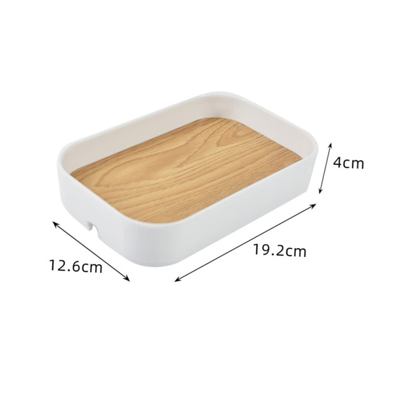 TEHAUX 1pc Wood Grain Desktop Storage Box Multi-Functional Organizer for