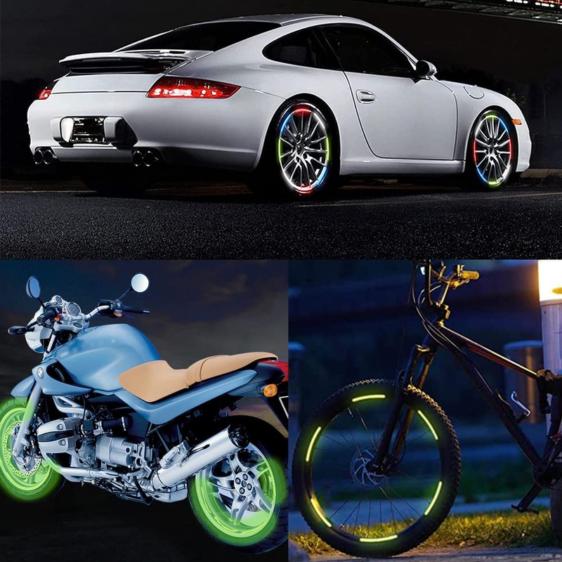 20 Pcs Car Wheel Hub Reflective Sticker, Night Reflective Safety