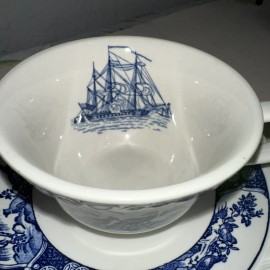 Wedgwood VTG Wedgwood “Friendship Salem Blue” Sailing Ship Nautical Cup and Saucer