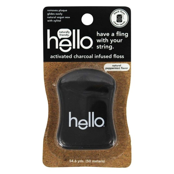 Hello Products - Activated Charcoal Infused Floss Peppermint - 56.6 Yard(s)
