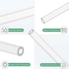 M METERXITY 2-Pack Clear Rigid Acrylic Pipe, 1.5mm[0.06"] ID x 3mm[0.12"] OD Plastic Round Tube for Water Cooling System/Lamps/Fountains/Aquariums/Display Stand, Acrylic Tubing [305mm/12IN]