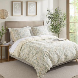 Travan Cotton Duvet Cover King Yellow Floral Duvet Covers Super Soft Comforter Cover with Zipper Closure, (Yellow Floral, King Size)