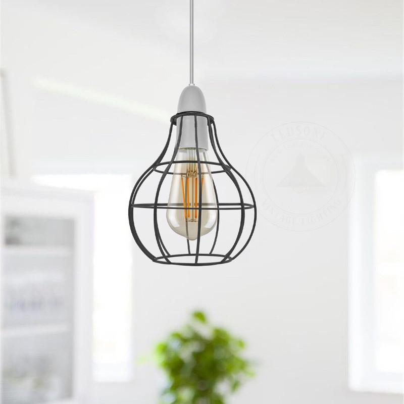 Vintage Metal Lamp Shade Retro Geometric Industrial Wire Cage Lampshade