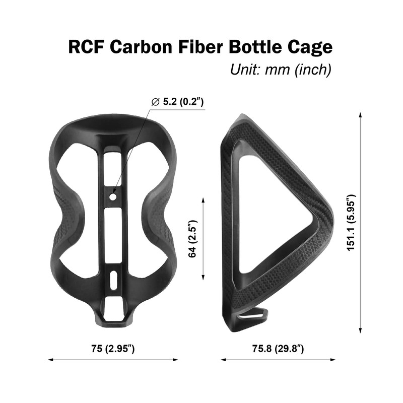 RCF Water Bottle Cage Made of 100% Recycled Carbon Fiber