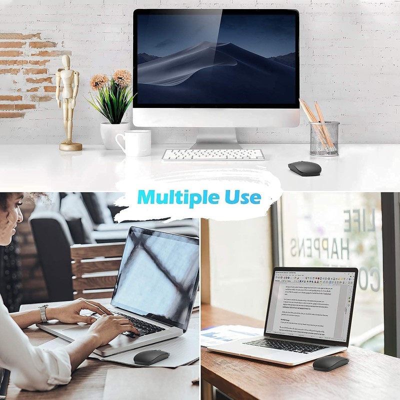 QYFP Bluetooth Maus, Wiederaufladbare Leichte Kabellose Maus Kompatibel mit MacBook
