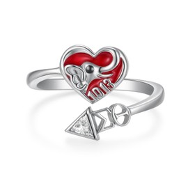 Cujiesp Delta Sigma Theta Gifts 925 Sterling Silver Elephant Rings Delta Sigma Theta Sorority Paraphernalia for Women