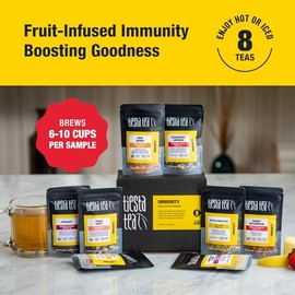 Tiesta Tea Tiesta Tea - Herbal & Rooibos Tea Sampler Dry Flight Set | Loose Leaf | No Caffeine Blend | Makes Hot & Iced | Assorted Herbal, Rooibos, Fruit Blends & More | 8 Resealable Sample Pouches