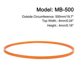 sourcing map 4pcs MB Series Standard Sewing Machine Belts MB-500 Motor Drive V Belt, 500mm / 19.7" Outside Circumference