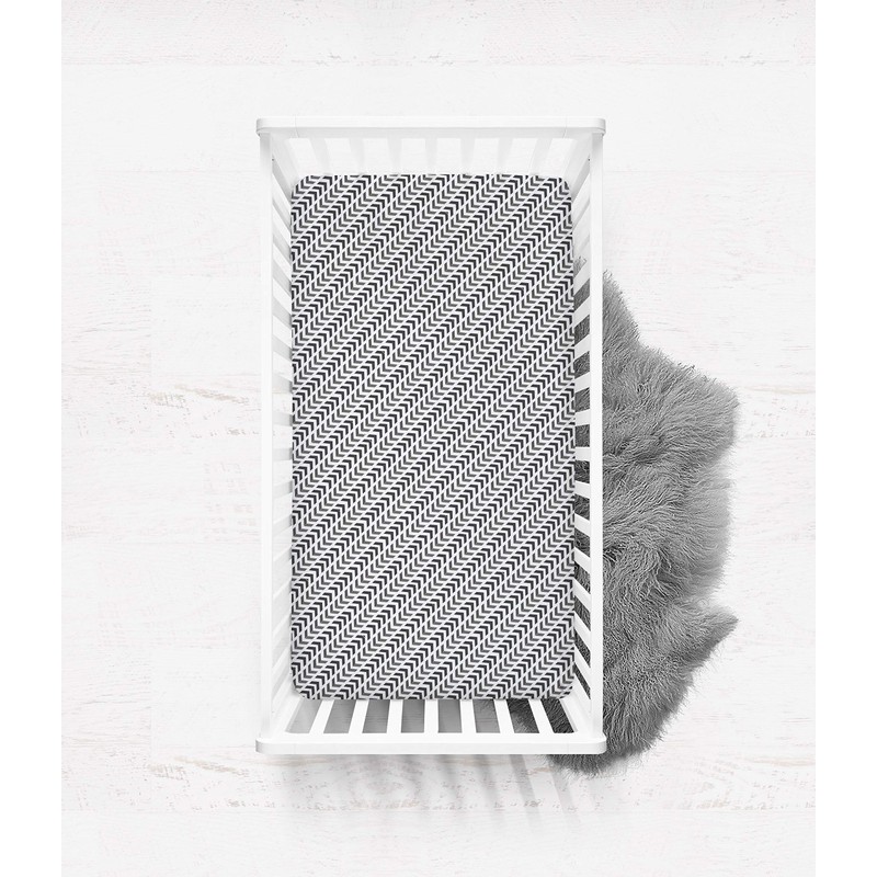 Bacati - 2 Pack Crib Fitted Sheets - Grey Steele