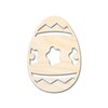 Unfinished Wood Striped Flower Egg Shape Easter Craft up to