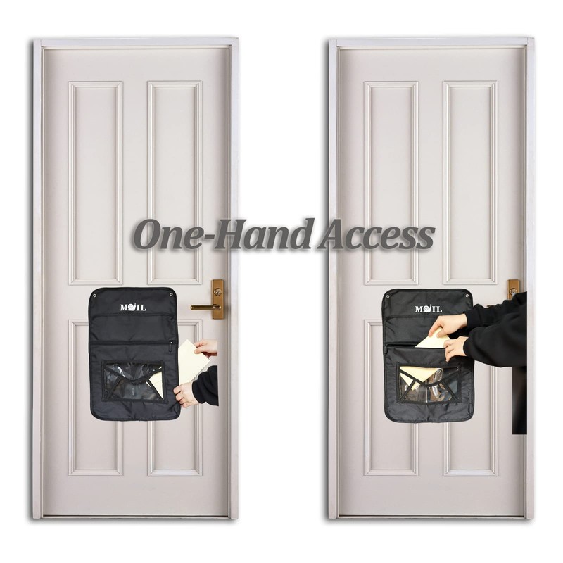 Annmore Mail Slot Catcher for Door, Mail Holder Indoor, Black