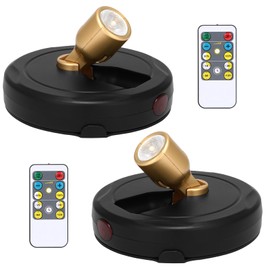 Wireless Spotlight Battery Operated, LED Picture Light, Accent Spot Light for Indoor Plant Tree, Puck Lights with Remote and Timer, Stick Display Uplighting for Painting Dartboard Wall Decor Art Photo