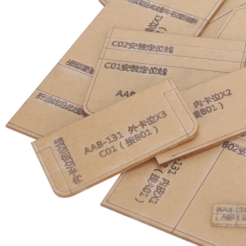 8Pcs Acrylic Template Short Wallet DIY HandMade Leather Pattern Mold