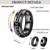 FASHGOOD Black Mens Rings Titanium Stainless Steel Anxiety Ring for