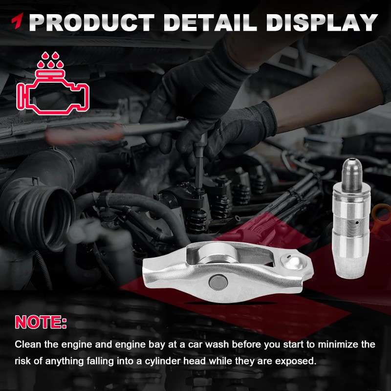 VEHITO 16x Lifters 16x Rocker Arms Fits 2002-2012 Dodge Ram