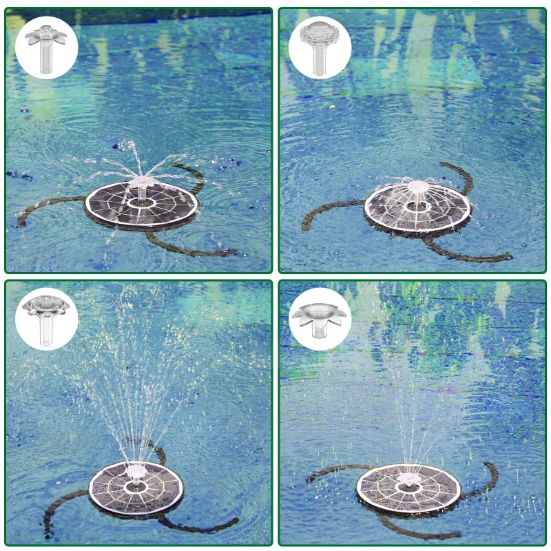 AISITIN 3.7W Solar Bird Bath Fountain Upgraded 6.3" Solar Glass