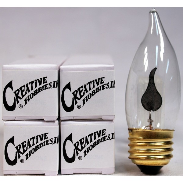 Creative Hobbies 10J Flicker Flame Light Bulb -Flame Shaped, E26