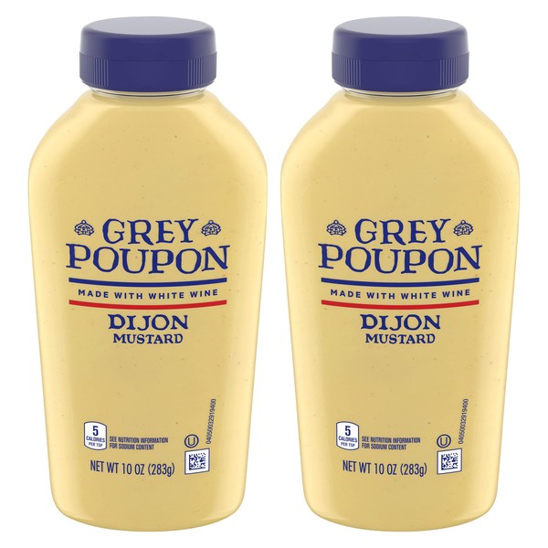 Grey Poupon, Dijon Mustard, 10oz Squeeze Bottle (Pack of 2)