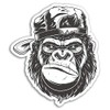 2 x 10cm Grumpy Gorilla Vinyl Stickers - Monkey Sticker