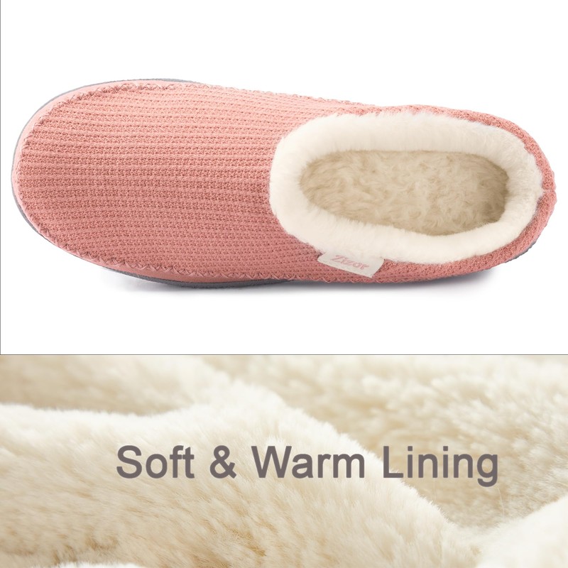 Zizor Women's Moselle Memory Foam Moccasin Clog Slippers (Dusk Pink,