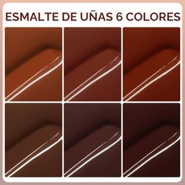 Kit de Esmaltes de Uñas en Gel, 6 Piezas Otoño Nude Rosa Marrón Borgoña Rojo Set de Esmaltes en Gel con Base Top Coat Kit Verse of Roses, Gel UV Soak 