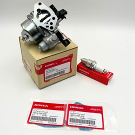 Genuine kit of OEM Carburetor 16100-Z5K-Y01 with OEM 16212-Z5K-000 16221-Z5K-000 Gaskets and Genuine Spark Plug 98079-55846 BPR5ES for GX240 GX270 Engines Water Pump WT30XK4 Pressure Washer CC 4033