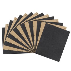 LYFJXX 9 x 11 Inch 15pcs Wet Dry Sandpaper, 150 Grit Waterproof Abrasive Sand Paper, Silicon Carbide Sandpaper Sheets for Metal Wood, Auto Polishing