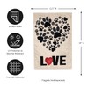 Paw Prints Heart Garden Burlap Flag - 13 x 1