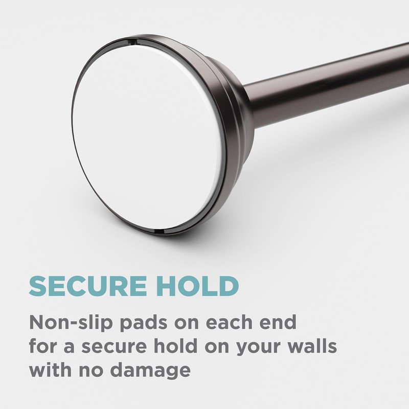 Zenna Home Curved Shower Curtain Rod, No Drill, 50-72 Inch