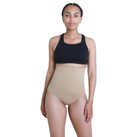 Ingrid & Isabel Basics - Postpartum Compression Underwear - Seamless High Waisted Underwear - Over the Belly Fit, Nude, Womens Size XL