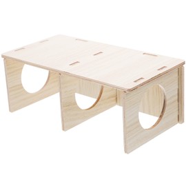 Ipetboom Chamber Hamster House Wooden Hut Hideout Multi Chamber Hamster House Maze Multi-room Hideouts for Hamsters Guinea Pigs