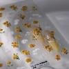 Yellow White Flower Nail Art Stickers 5D Embossed Self Adhesive