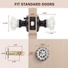 KNOBWELL Modern Round Crystal Door Knobs with Lock, Frosted Glass