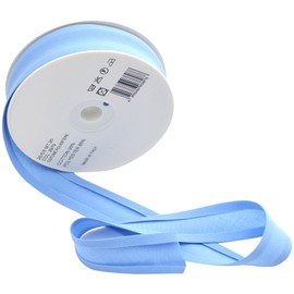 Inastri 25/5/5 mm Bias Binding-Col. 2979-POWDER BLUE-20m Roll, polycotton, Sky Blue