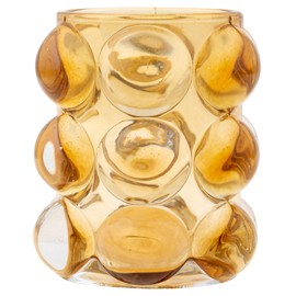 Karma, Lucia Hobnail Votive, Tea Lights Candle Holder, Glass Votive Candle Holders for Table Decorations, Baby Shower, Birthday Party, Weddings and Home Decor, Amber