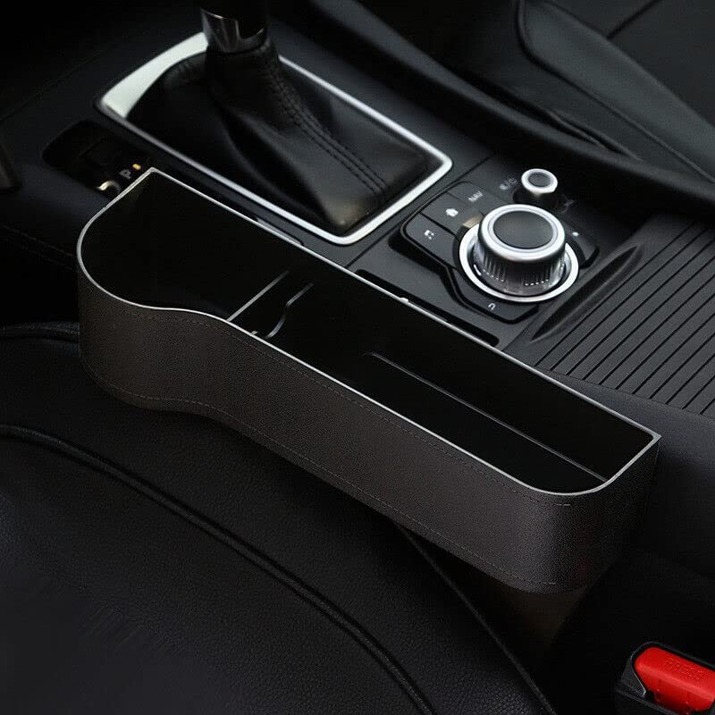 2PCS Car Seat Storage Box&Console Side Pocket Coin Phone Organizer