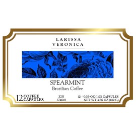Spearmint Brazilian Coffee (Single Serve K-Cup Pods) (Gourmet, Naturally Flavored, Whole Coffee Beans) (12 pods, ZIN: 574610) - 2 Pack