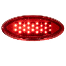 RecPro RV LED Tail Light | Trailer Brake Light | Surface Mounted Vertical/Horizontal | Red 9 in. Oval | Stop/Turn/Tail/Rear | Made in USA | 2 Pack (No License Plate Bracket)