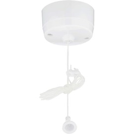 Mr. Gadget's Solutions® 1-Way Ceiling Switch Bathroom/Toilet Pull Cord, Round 6 Amp-White