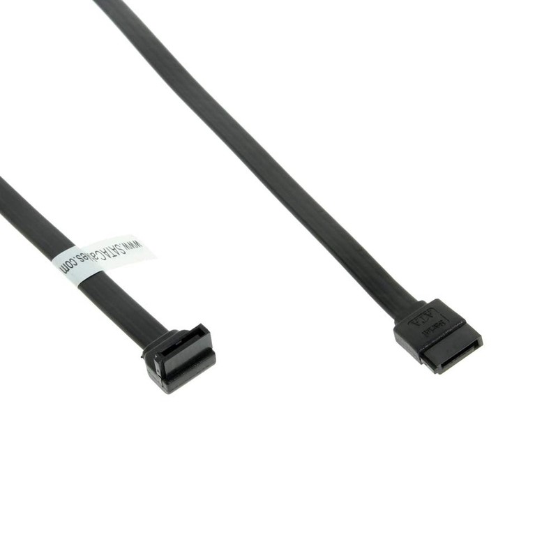 SATAGear 4 inch Black SATA Device Cable Straight to Left