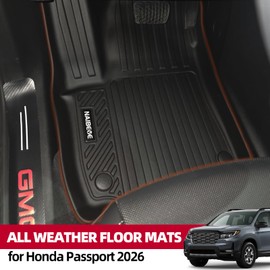 Naibeve Floor Mats for 2026 Honda Passport - All Weather Custom Fit for 2026 Honda Passport Floor Mats Cargo Mat Trunk Mat Backrest Mats Protector Accessories