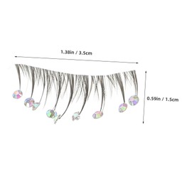 Mikinona 10Pcs Rhinestone Fake Eyelash Natural Look Eye Lashes with Fluff Volume Comfortable Easy to Apply Eyelash Strips for Day Night Makeup