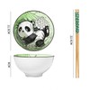 EatingBiting 4pcs Bowls & 4 Pairs of Chopsticks Panda Porcelain