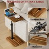 ZUJJAFY Tv Tray Table, Adjustable Height C Shaped End Side