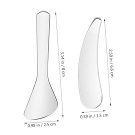 COLLBATH 2pcs Stainless Steel Eye Cream Scoop Skincare Tool Comfortable Handle for Home Salon